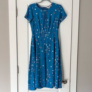 Boden Blue Polka Dot Midi Dress